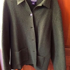 Lands End women’s wool jacket top, Green